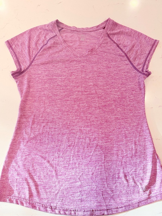 Legend Tops - Women’s Heathered V-Neck Short Sleeve Tee - Pink
